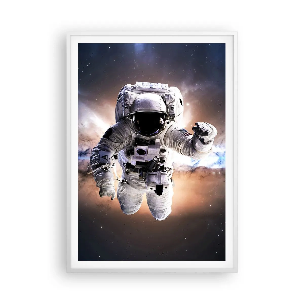 Poster în ramă albă - Salutări din spațiul cosmic - 70x100 cm