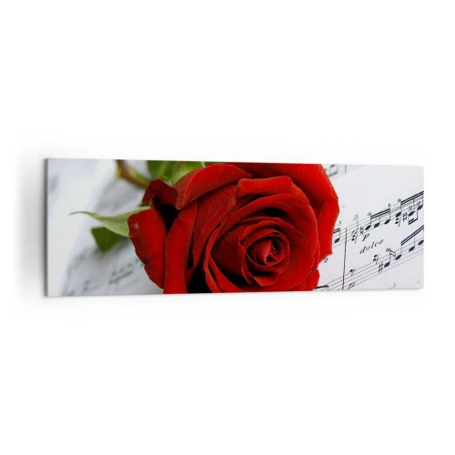 Tablou pe pânză - Muzica sentimentelor în stacojiu - 160x50 cm