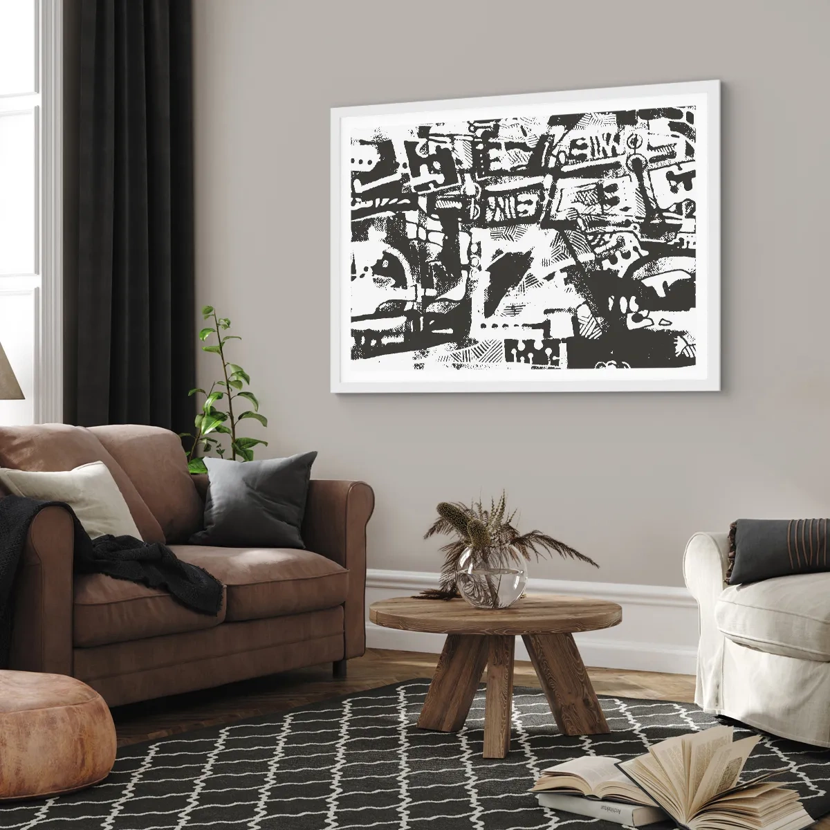 Poster în ramă albă - Ordine sau haos? - 50x40 cm