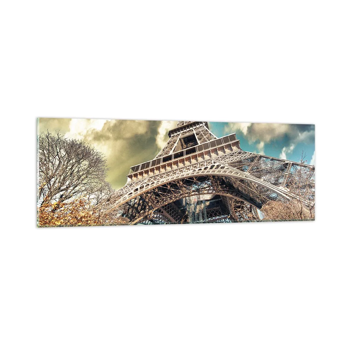 Tablou pe sticlă - Și la Paris, în toamna anului .... - 90x30 cm