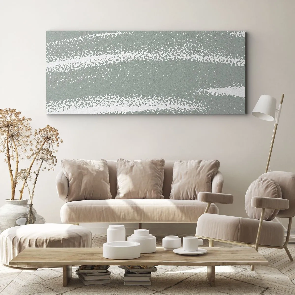 Tablou pe pânză - Abstracție în stil de iarnă - 100x40 cm