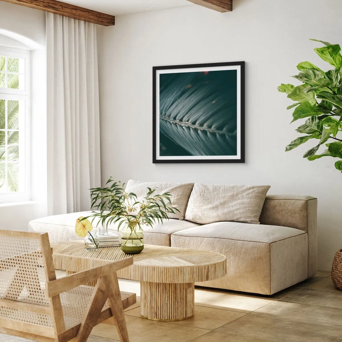 Poster în ramă neagră - Precizia naturii - 60x60 cm