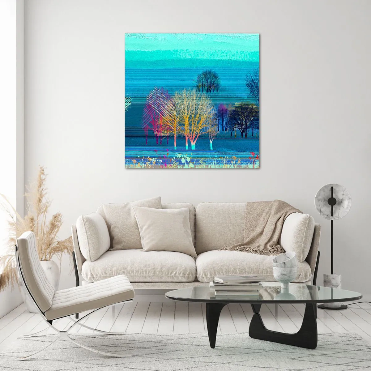 Tablou pe sticlă - Un peisaj pieptănat - 60x60 cm