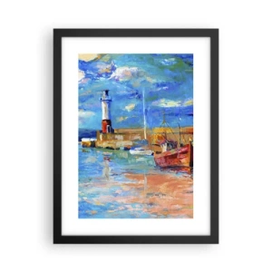 Poster în ramă neagră - După-amiază în golful de curcubeu - 30x40 cm