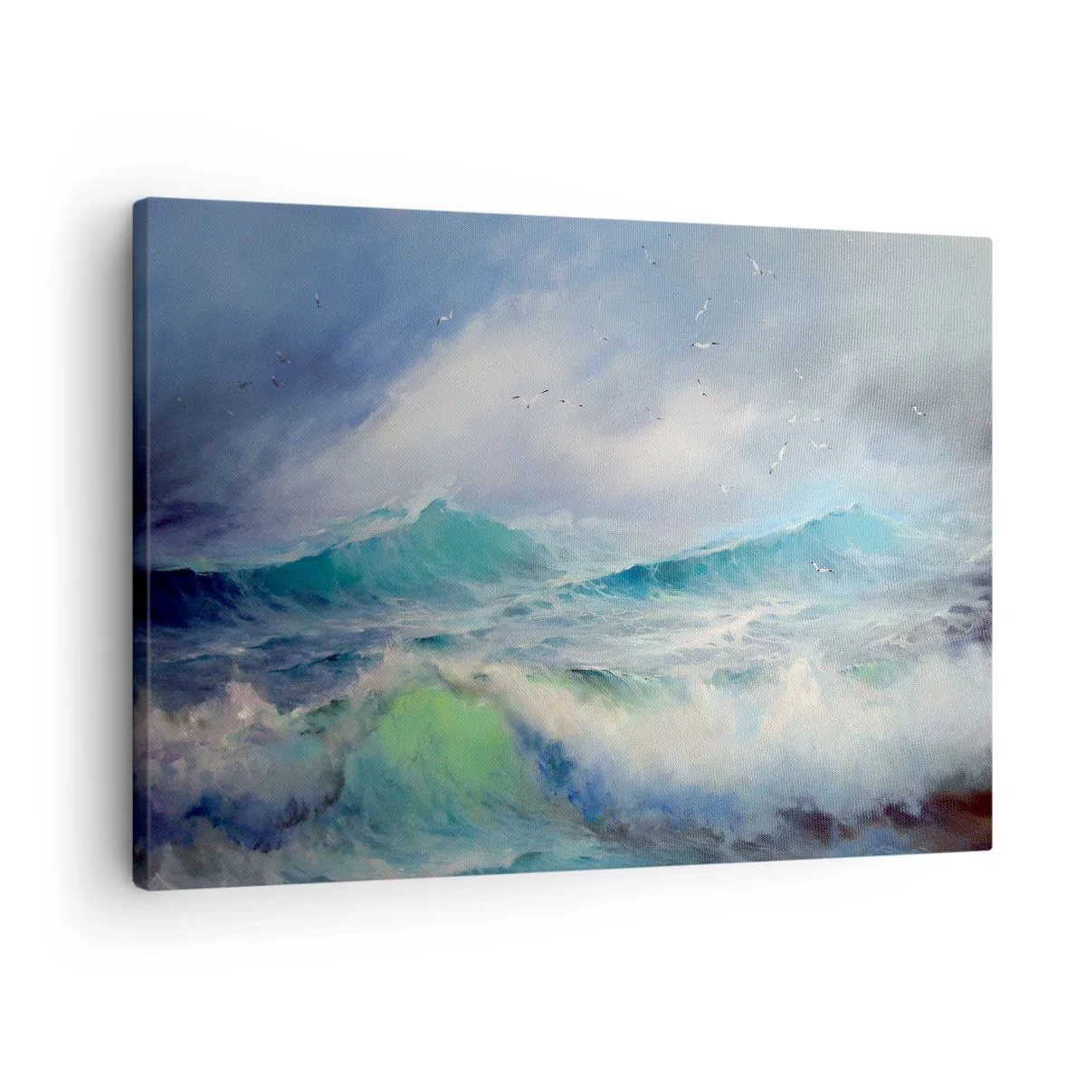 Tablou pe pânză Canvas - Valuri aspre pe ocean - 70x50cm - Vârtejul a gemut de triumf... - Decorațiune modernă pentru perete pentru living și dormitor ARTTOR