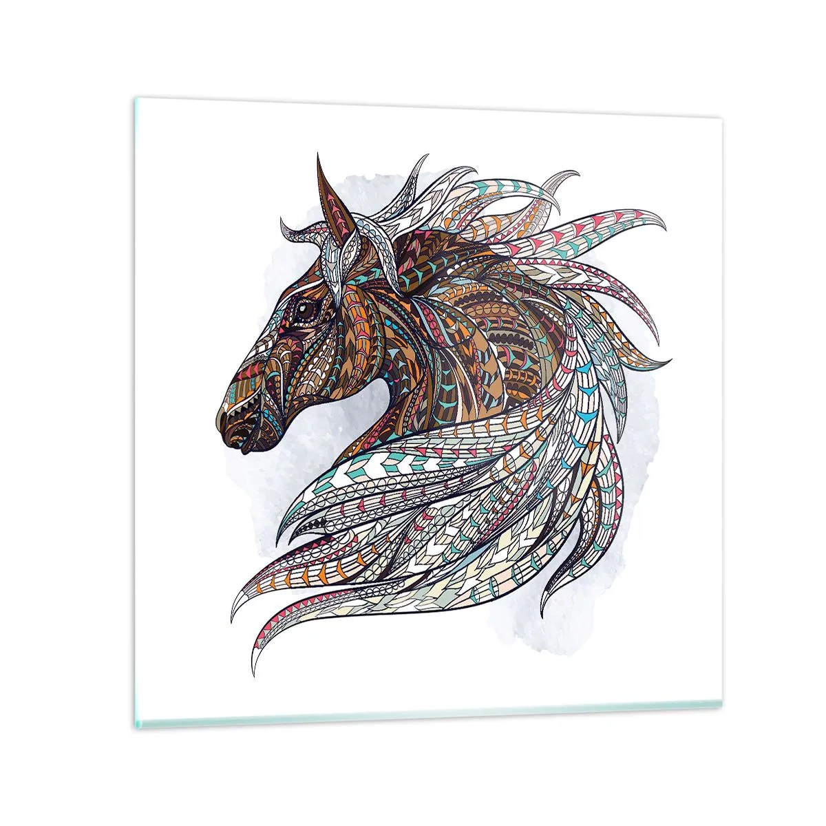Tablou pe sticlă - Armăsarul războinicului celtic - 30x30 cm