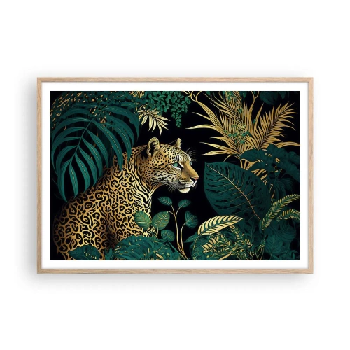 Poster în ramă de stejar deschis - Domnitorul junglei - 100x70 cm