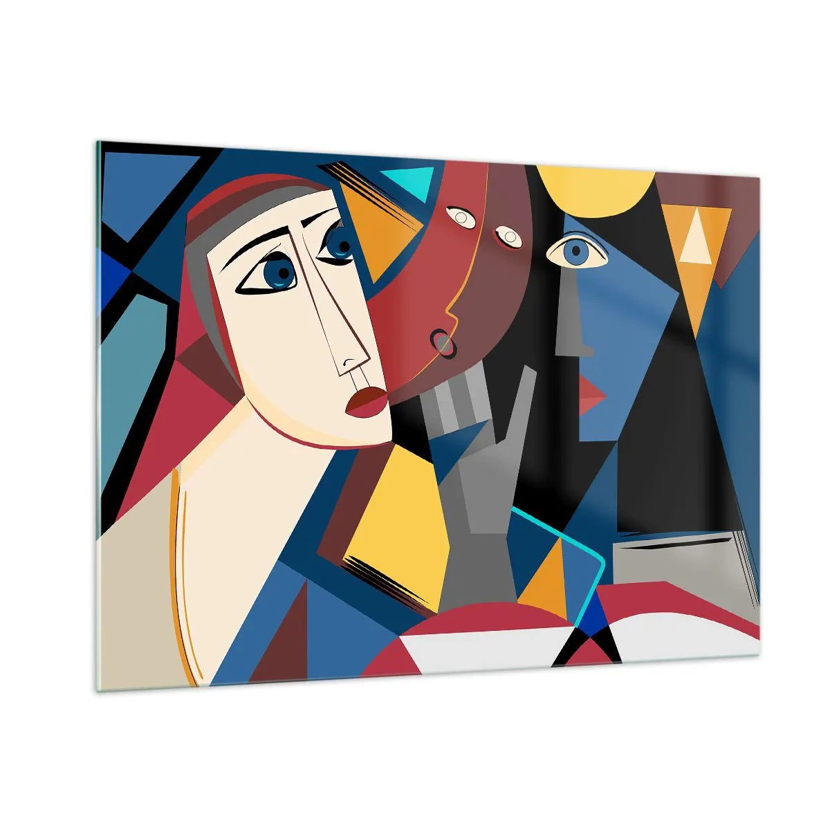 Tablou pe sticlă - Discuția cubiștilor - 100x70 cm