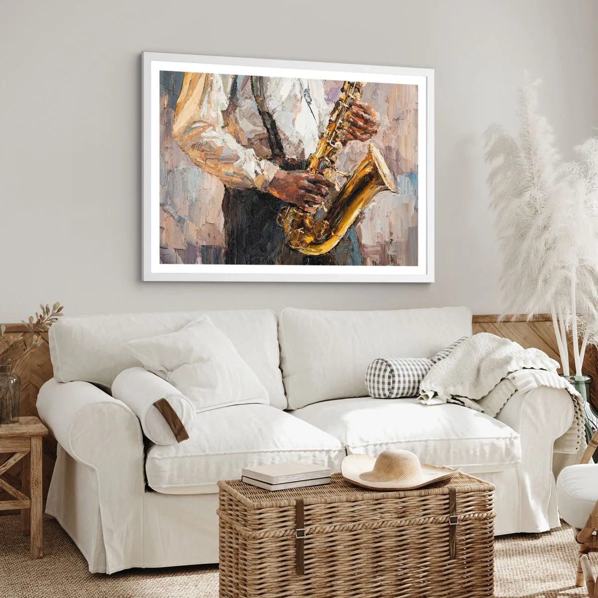 Poster în ramă albă - E timpul pentru a cânta solo - 40x30 cm