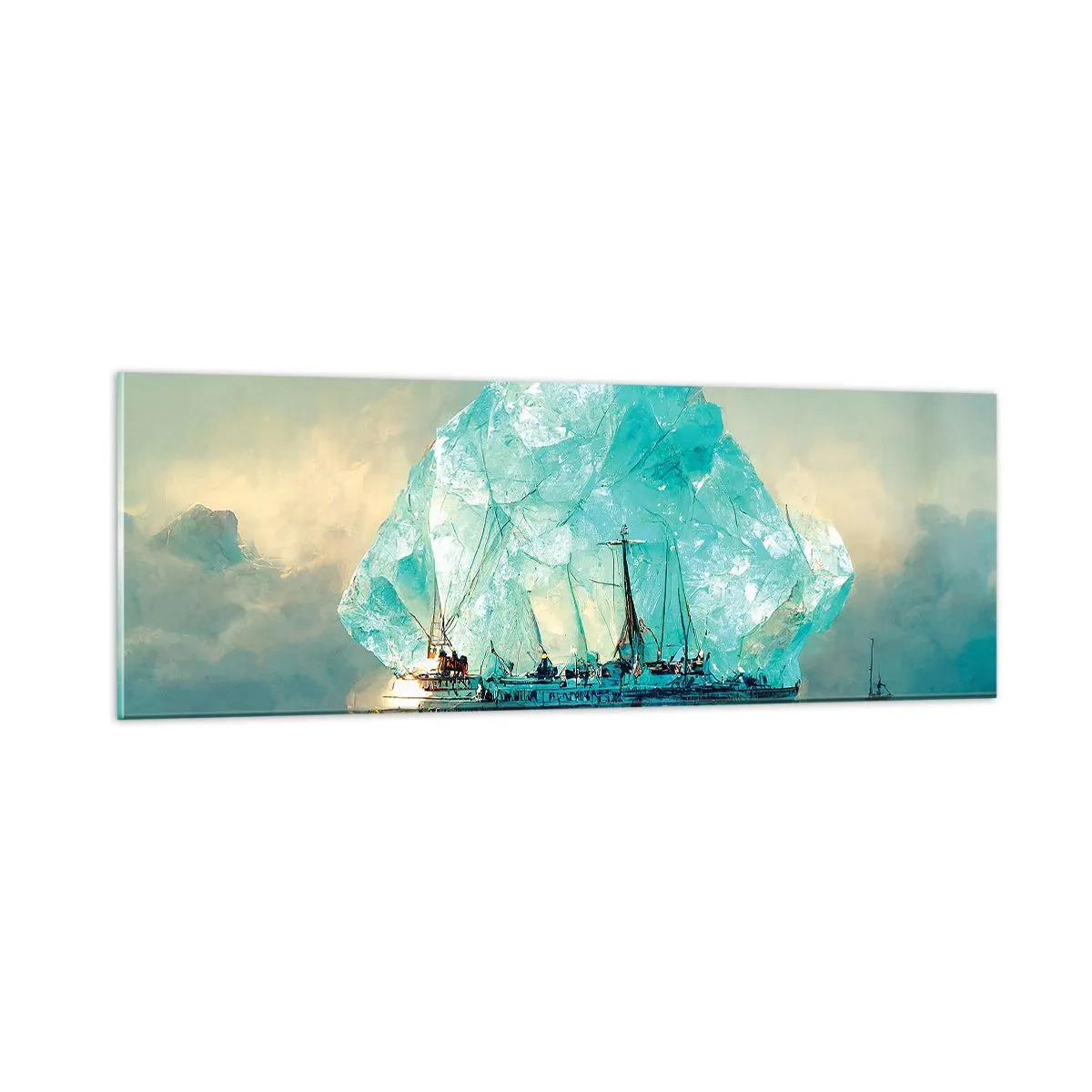 Tablou pe sticlă - Diamant arctic - 90x30 cm