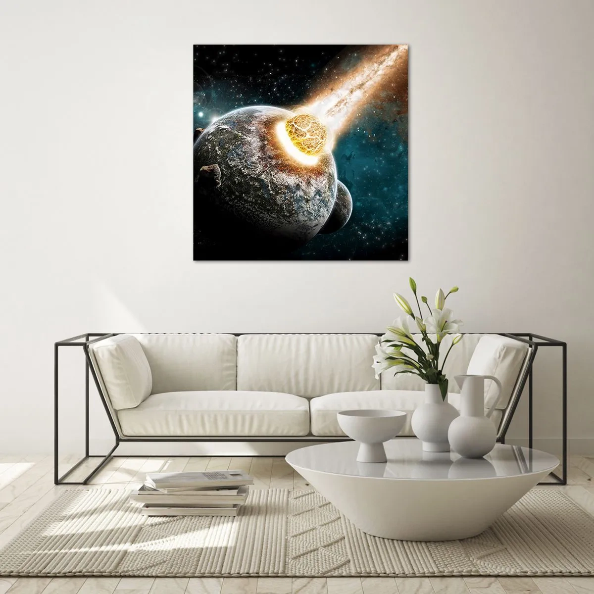 Tablou pe sticlă - Anihilare sau naștere? - 50x50 cm