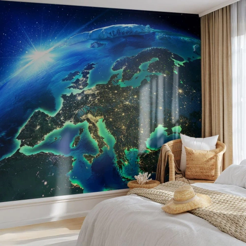Tapet Premium Sand - O Europă scânteietoare - Cosmos, Planeta Pământ, Continente - 100x70 cm