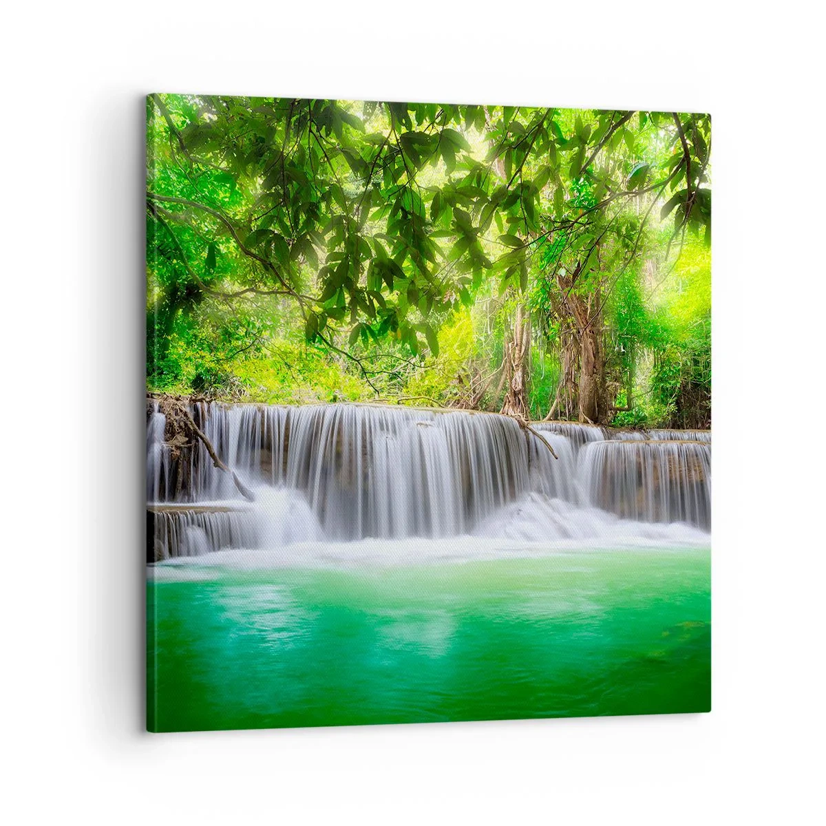 Tablou pe pânză - Cascada verde - 60x60 cm