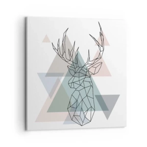 Tablou pe pânză - Într-o pădure geometrică - 50x50 cm