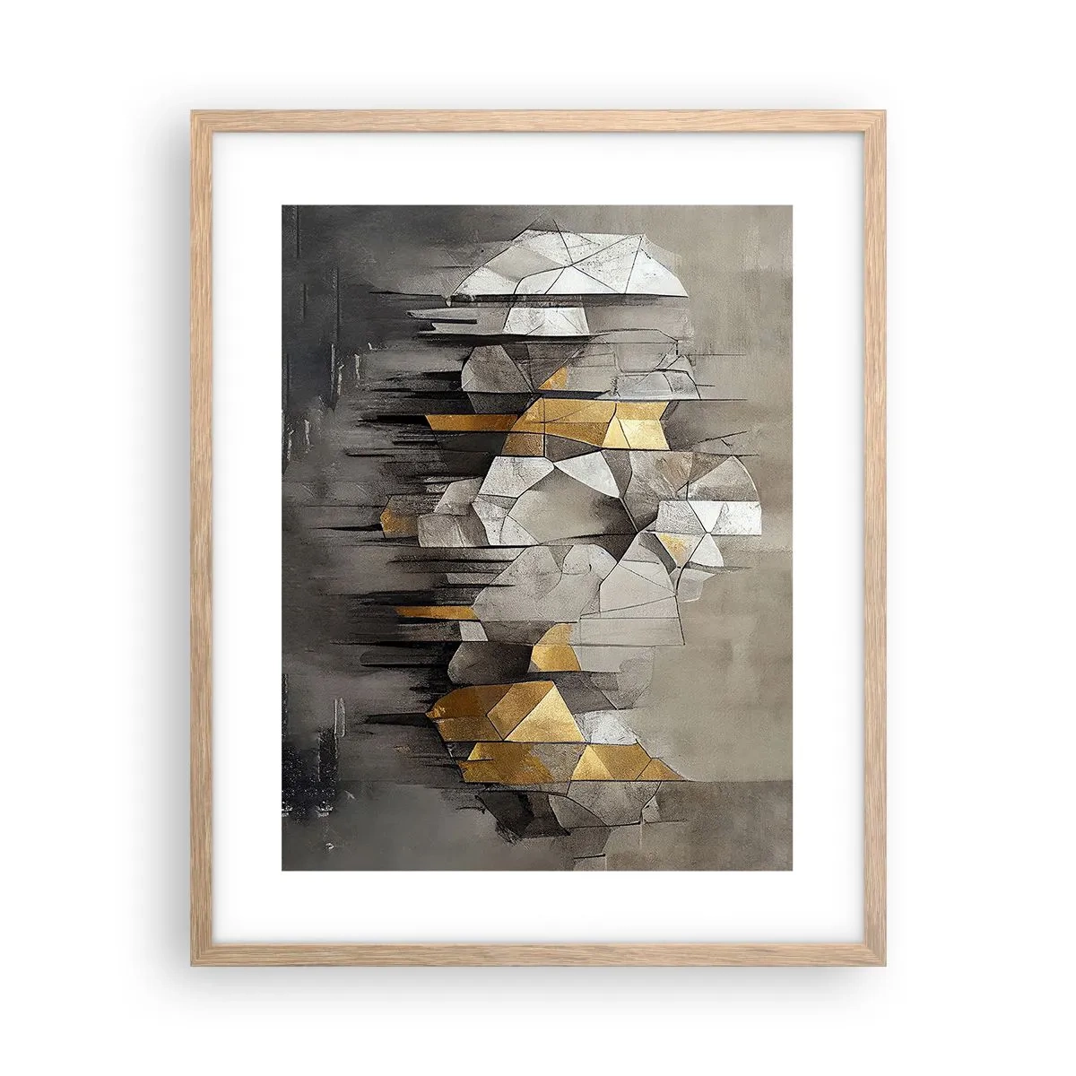 Poster în ramă de stejar deschis - Compoziție de gheață și lumină - 40x50 cm