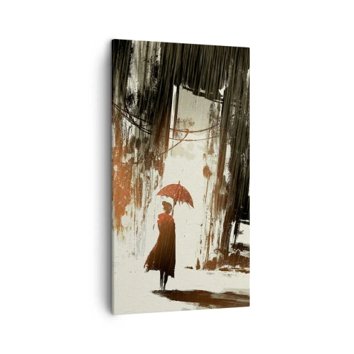 Tablou pe pânză - Poezia umbrelei roșii - 45x80 cm