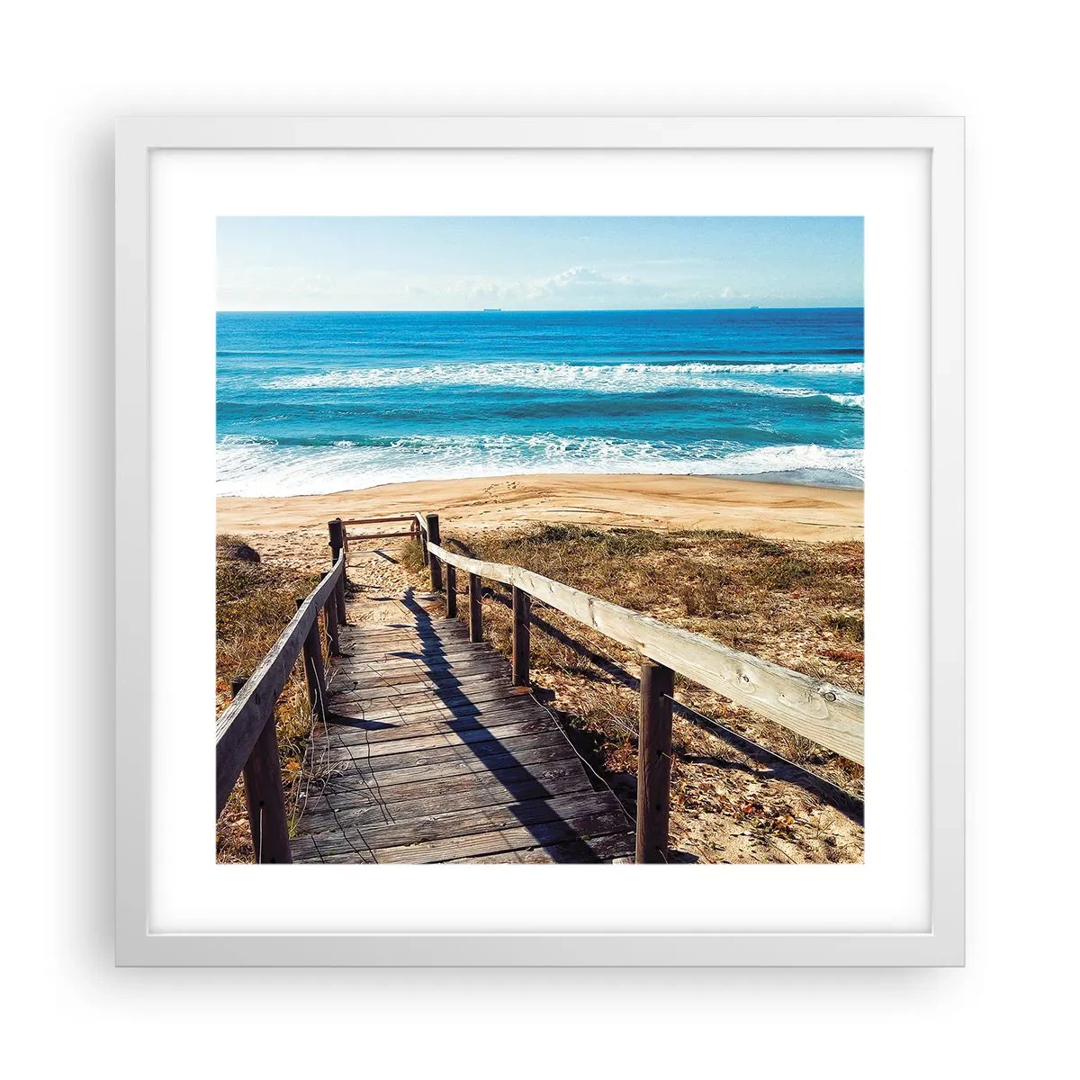 Poster în ramă albă - Aleargă! - 40x40 cm
