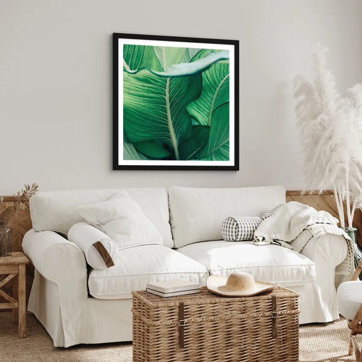 Poster în ramă neagră - Viață intensă în verde - 30x30 cm