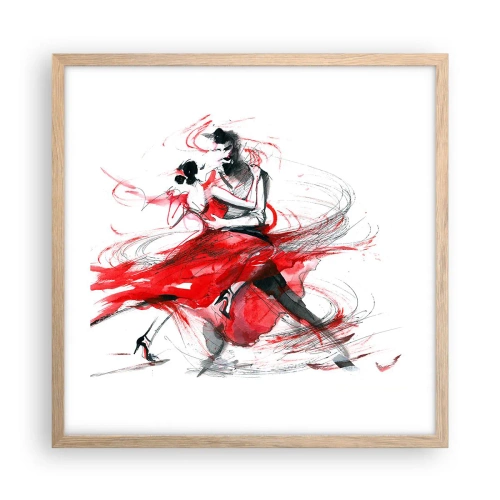 Poster în ramă de stejar deschis - Tango - ritmul pasiunii - 50x50 cm