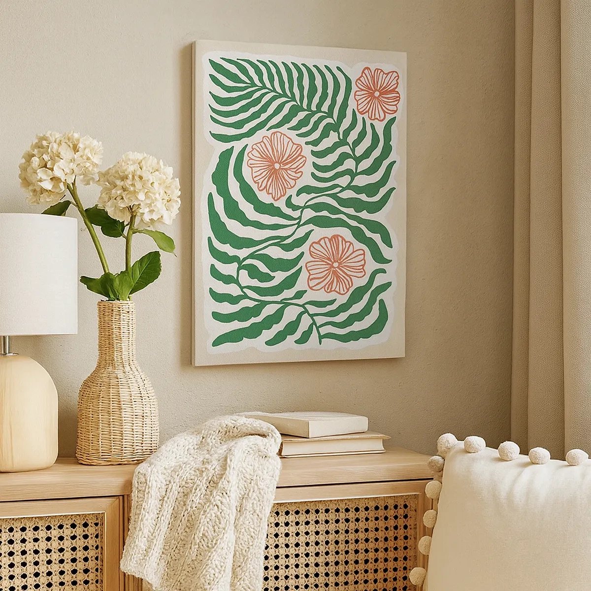 Tablou pe pânză - Înflorite în verde - 50x70 cm