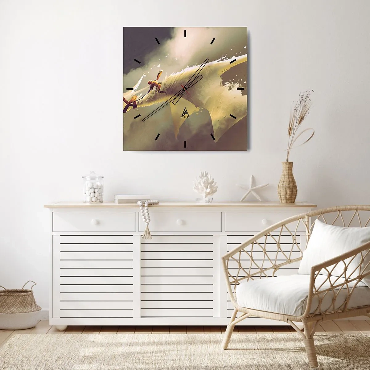 Ceas de perete - Ceas pe sticlă - Salvăm lumea - 40x40 cm