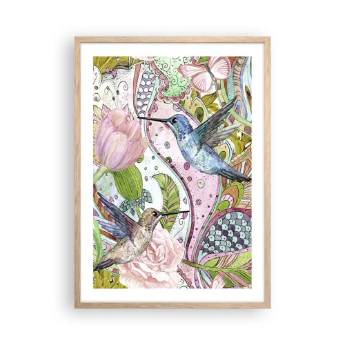 Poster în ramă de stejar deschis - Încurcat în viță de vie - 50x70 cm