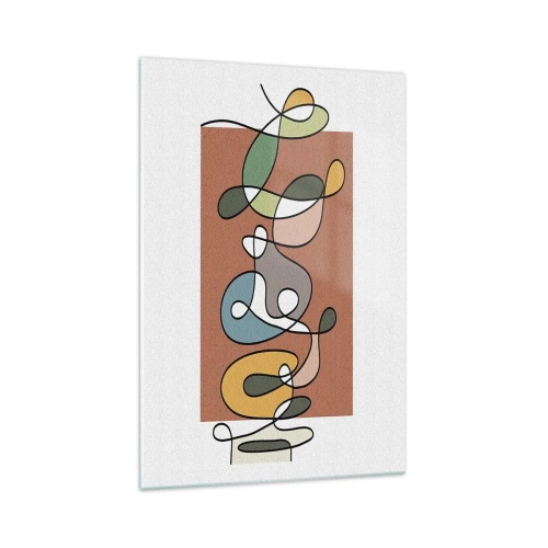 Tablou pe sticlă - Abstracție: un dans colorat - 70x100 cm