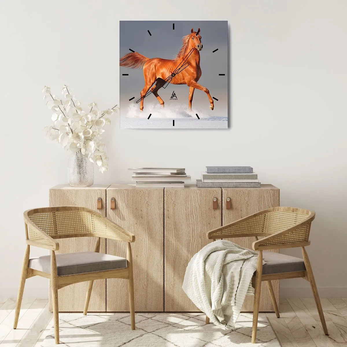 Ceas de perete - Ceas pe sticlă - Dansul grației - 40x40 cm