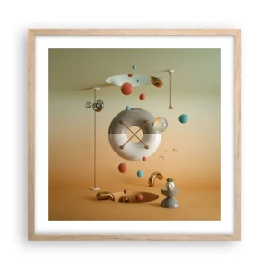 Poster în ramă de stejar deschis - Orice se poate întâmpla - 50x50 cm