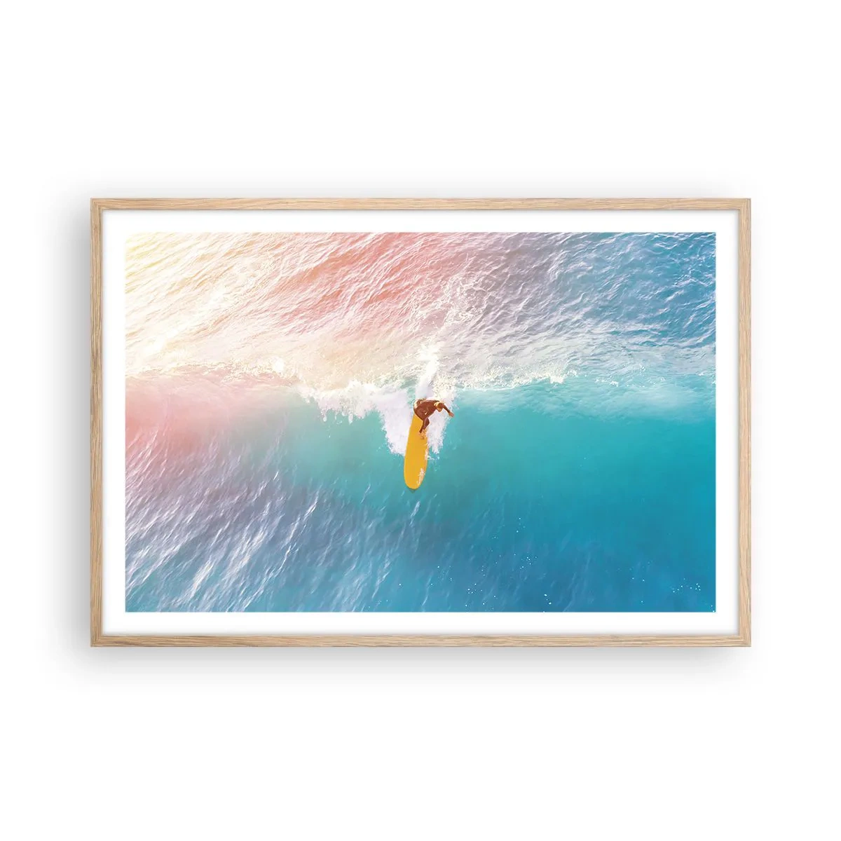 Poster în ramă de stejar deschis - Călărețul oceanului - 91x61 cm