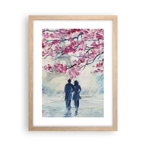 Poster în ramă de stejar deschis - Plimbare romantică - 30x40 cm