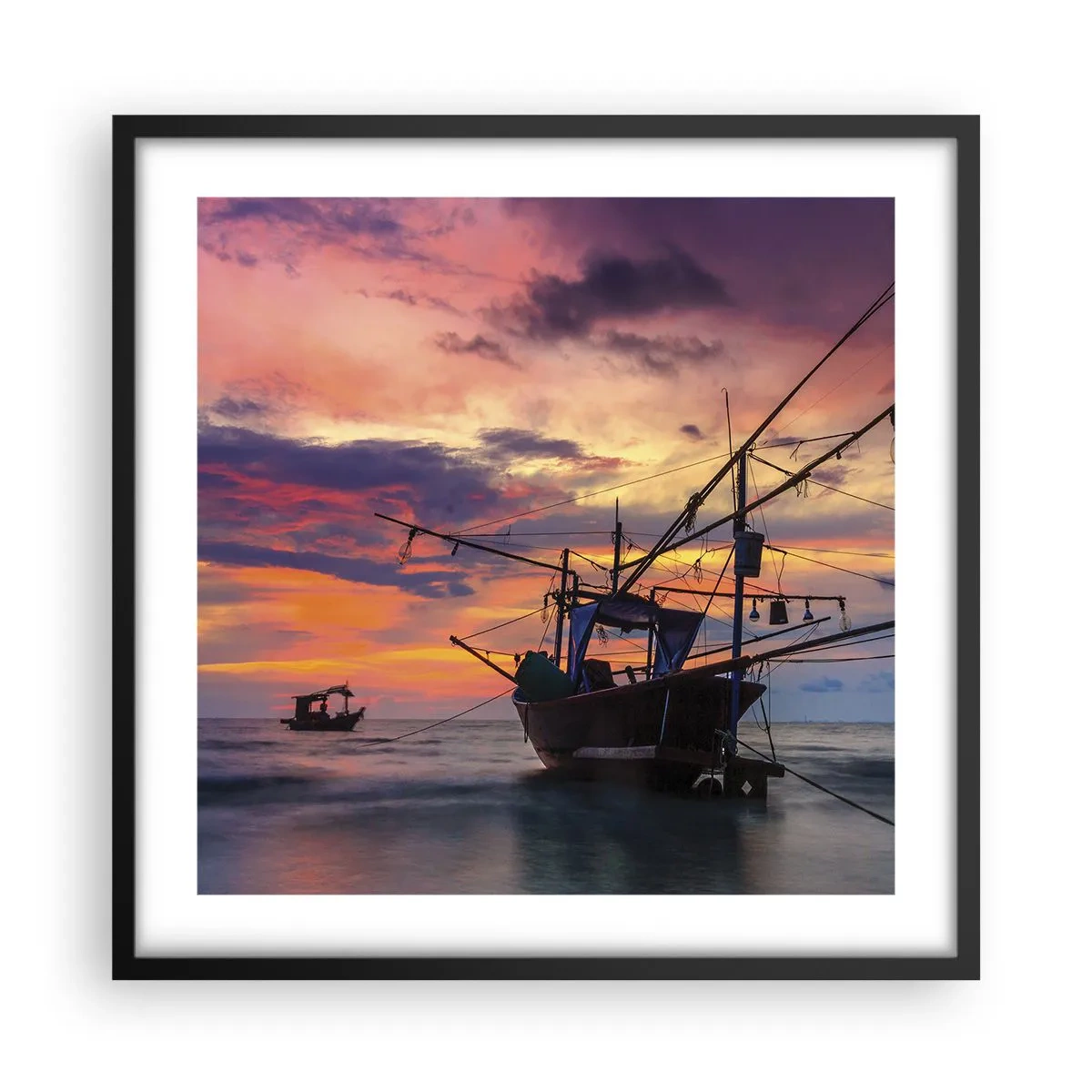 Poster în ramă neagră - O seară exotică - 50x50 cm