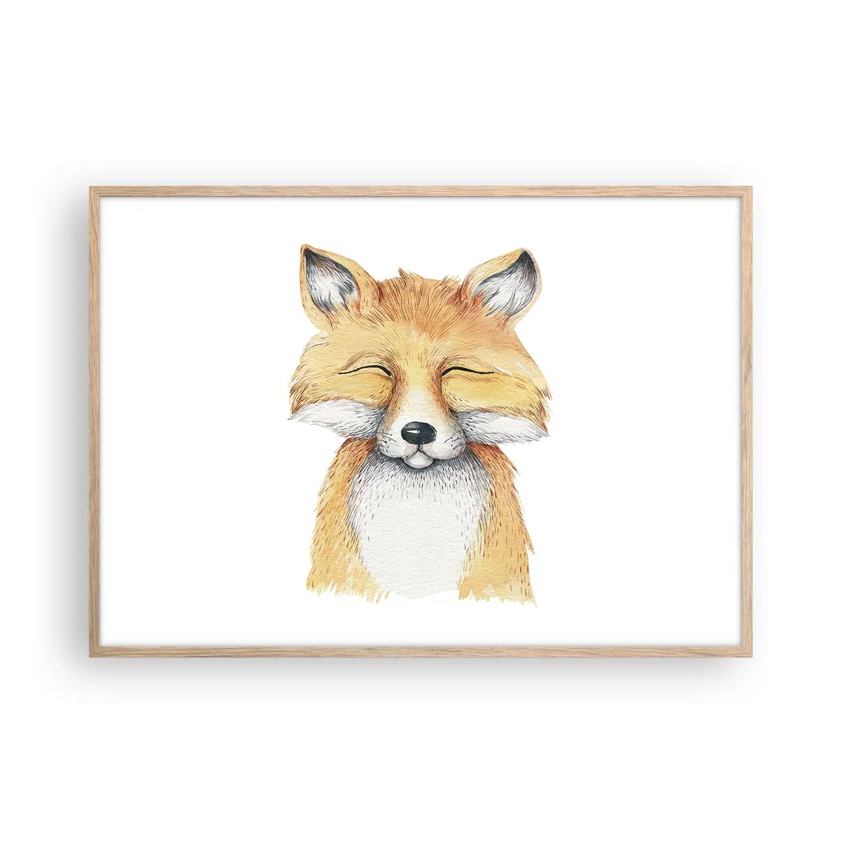 Poster în ramă de stejar deschis - Mofturi de vulpe - 100x70 cm