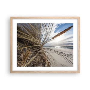 Poster în ramă de stejar deschis - O întâlnire a elementelor - 50x40 cm