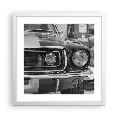 Poster în ramă albă - Condus dur - 40x40 cm