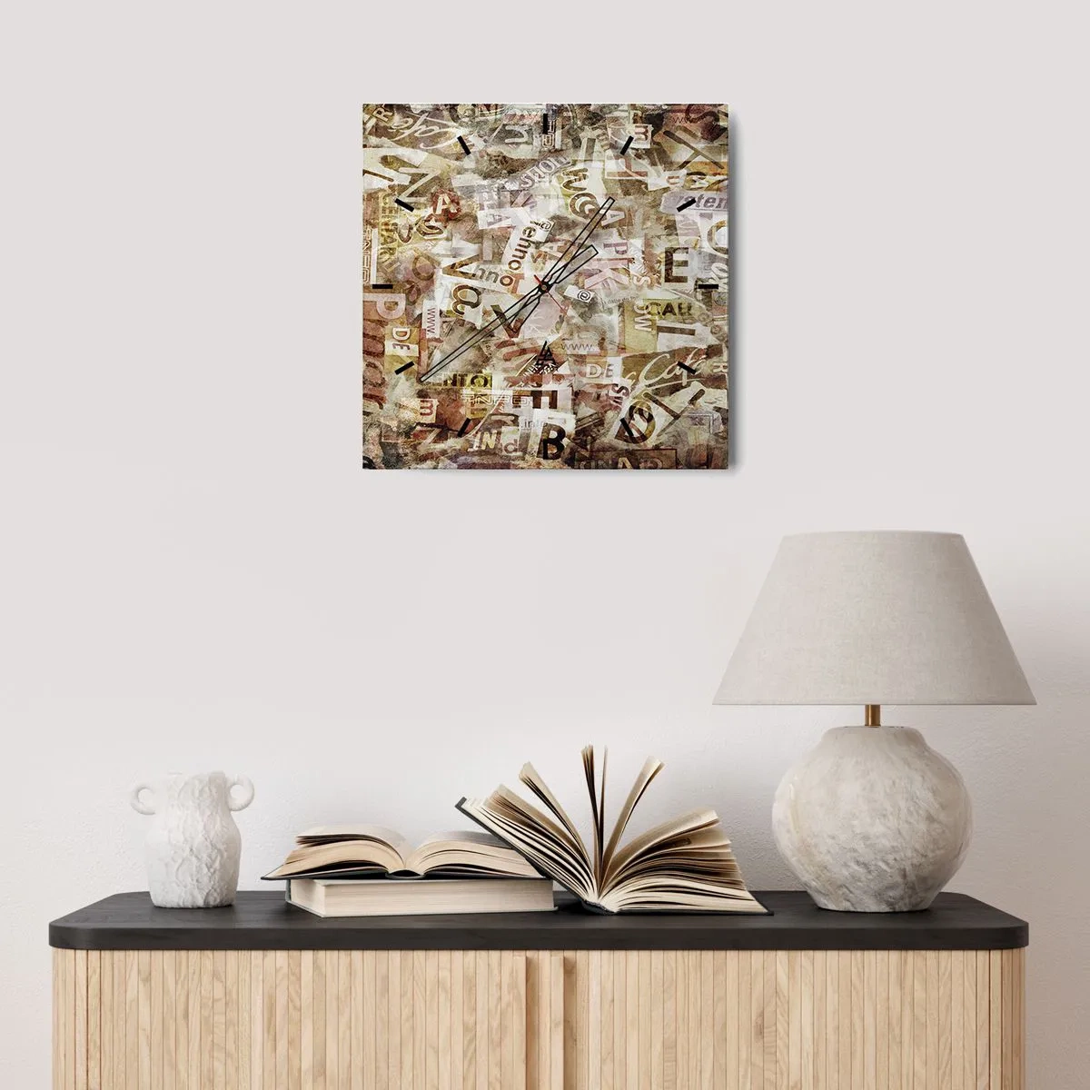 Ceas de perete - Ceas pe sticlă - Îi unesc pe cei care stau la taclale - 40x40 cm