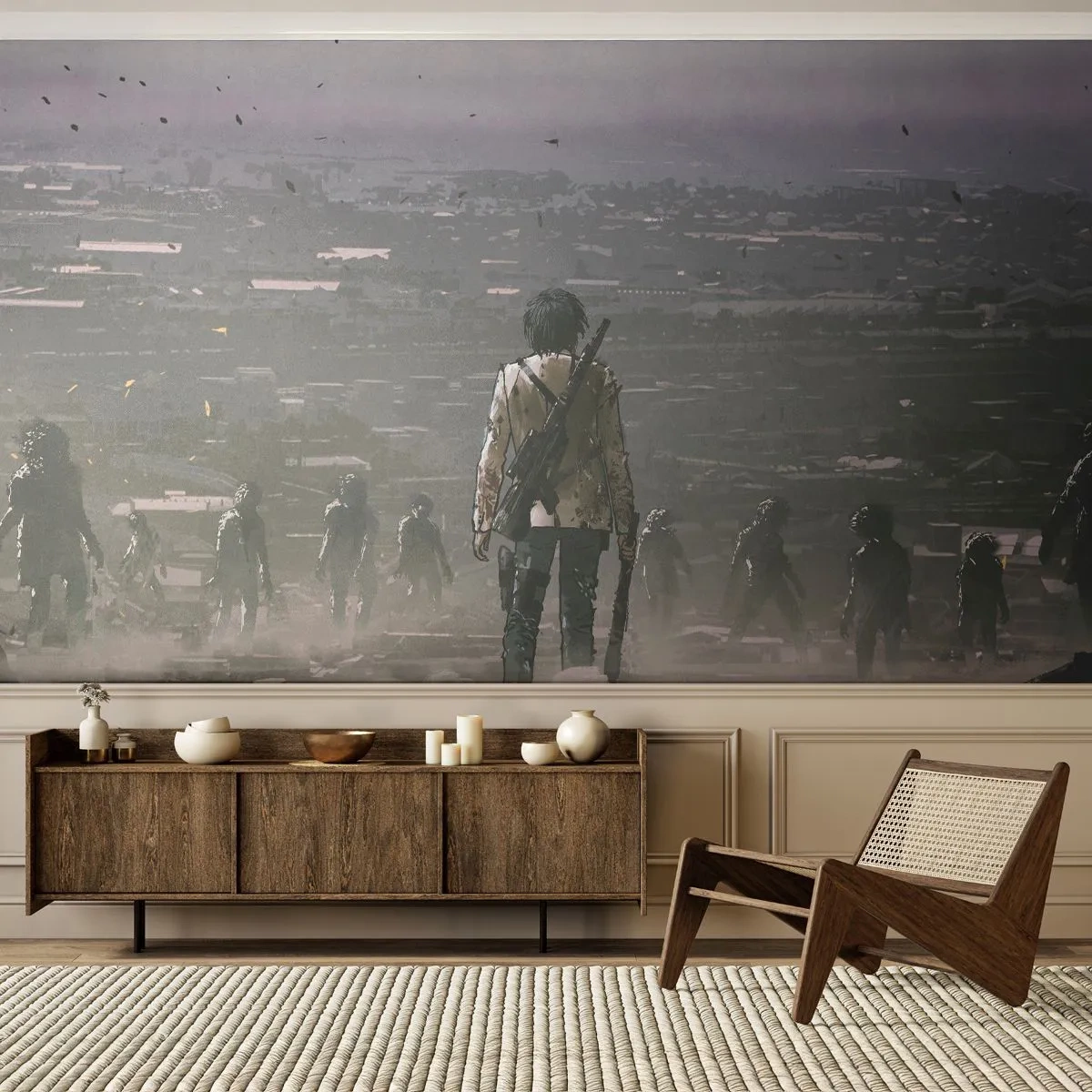 Tapet Premium Sand - Ultimul om în picioare? - Abstracția, Fantezie, Armată - 300x210 cm