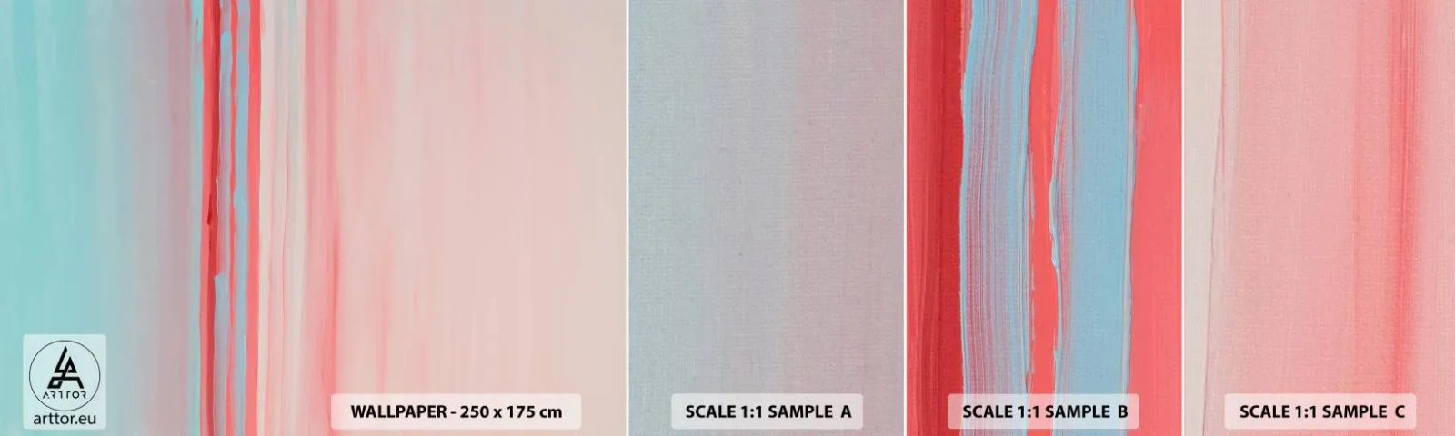 Mostră de Tapet Standard Eco - Abstracție în zori - Pastel, Minimalist, Bucată - 100x30 cm