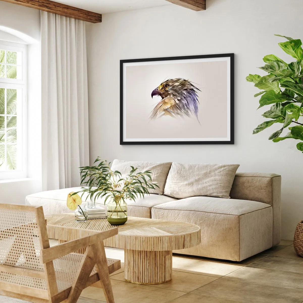 Poster în ramă neagră - Portretul unui războinic - 70x50 cm