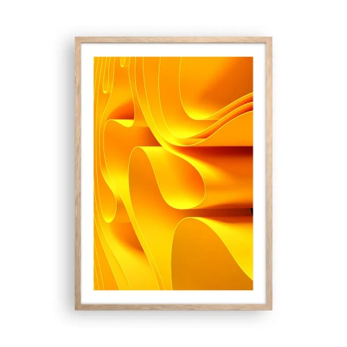 Poster în ramă de stejar deschis - Ca niște valuri de soare - 50x70 cm