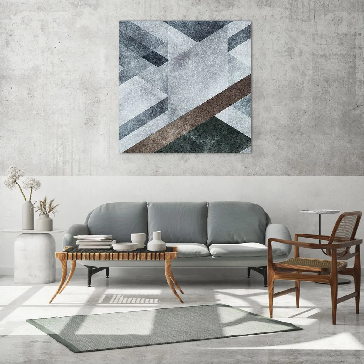 Tablou pe sticlă - Eleganța sofisticată a geometriei - 60x60 cm
