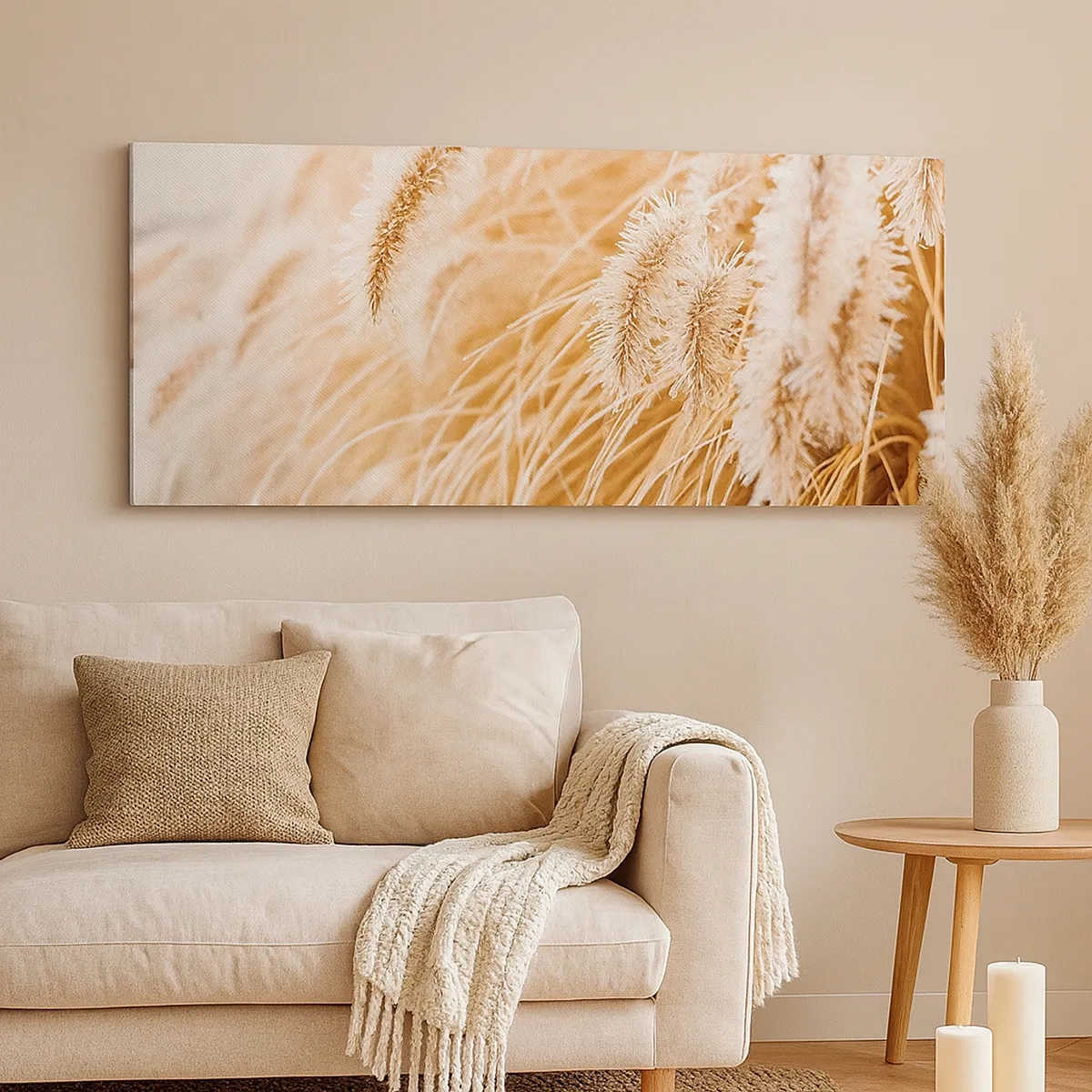 Tablou pe pânză - Foșnetul auriu al ierburilor - 30x30 cm