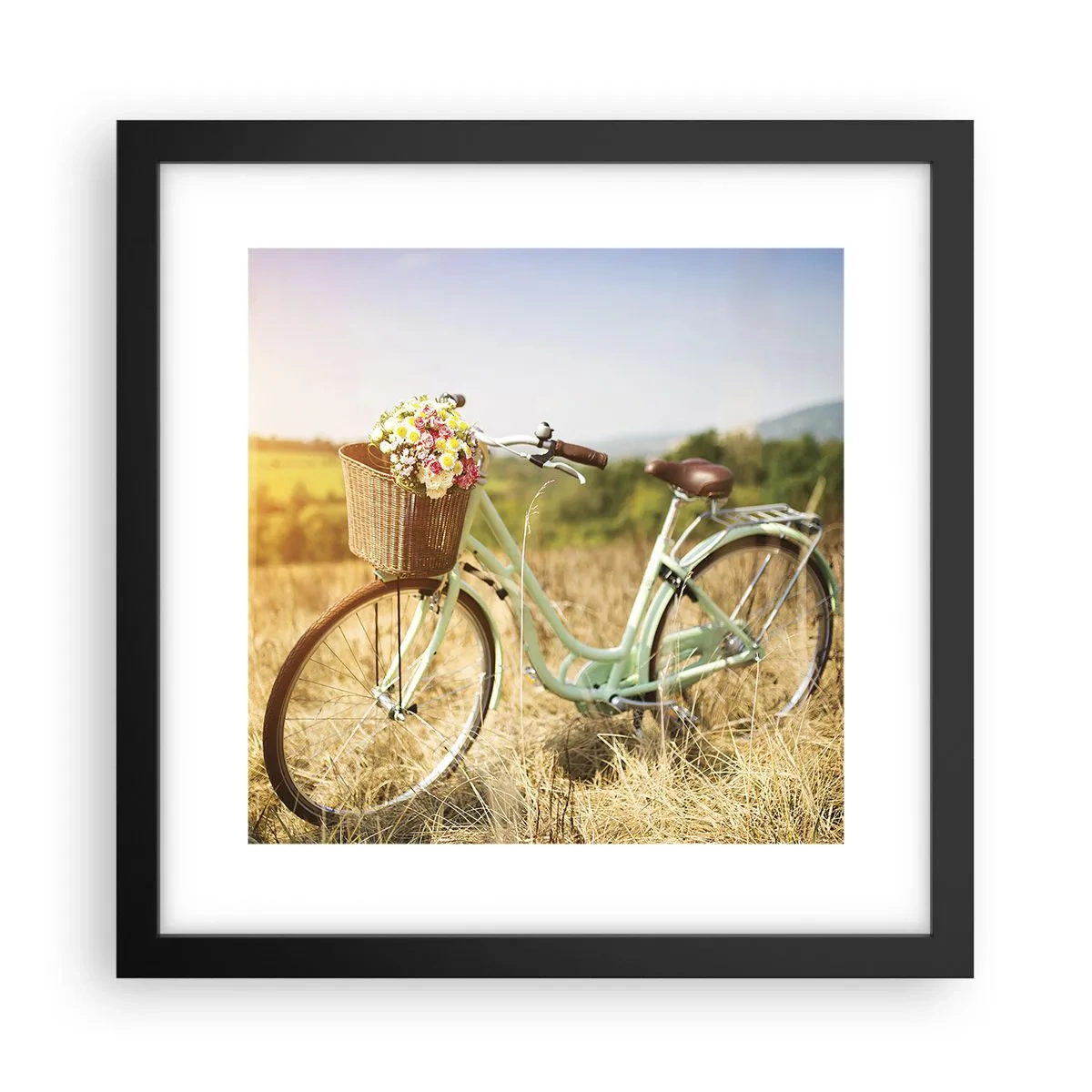 Poster în ramă neagră - Mă odihnesc aici un pic - 30x30 cm