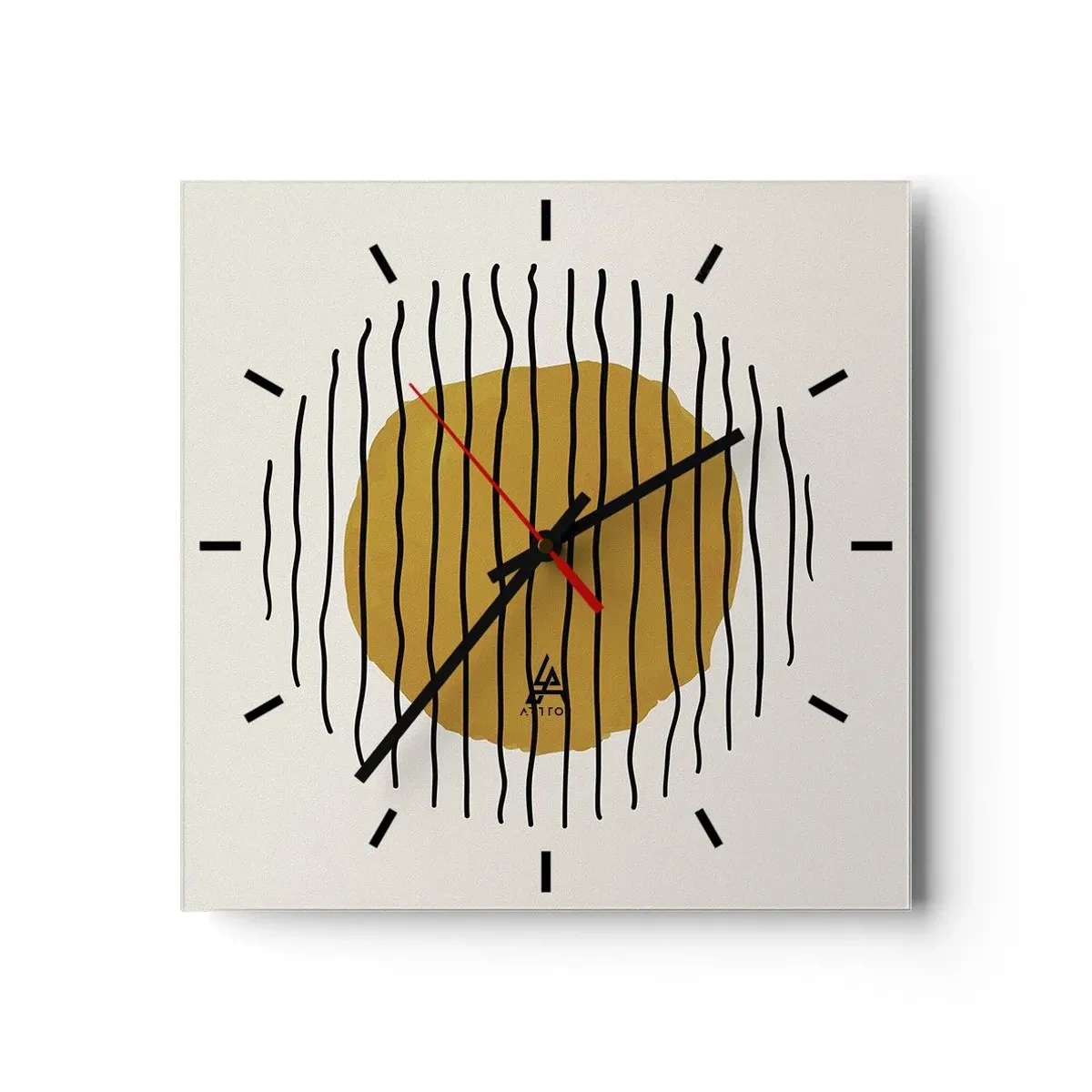 Ceas de perete - Ceas pe sticlă - Abstracție tremurândă de căldură - 30x30 cm