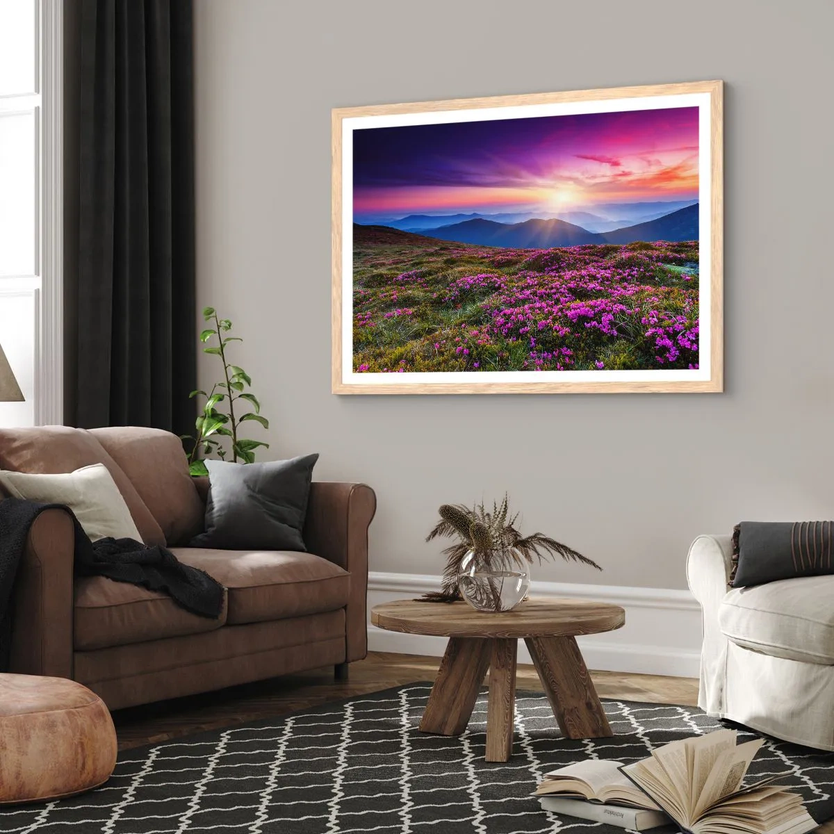 Poster în ramă de stejar deschis - Ierburile proaspete miroseau puternic - 100x70 cm