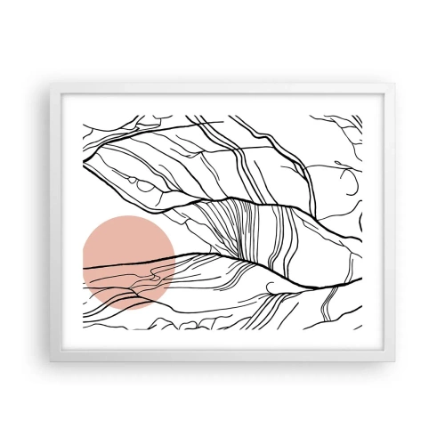 Poster în ramă albă - Într-o rețea de crengi - 50x40 cm