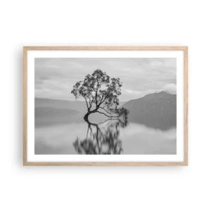 Poster în ramă de stejar deschis - Există o țară - 70x50 cm