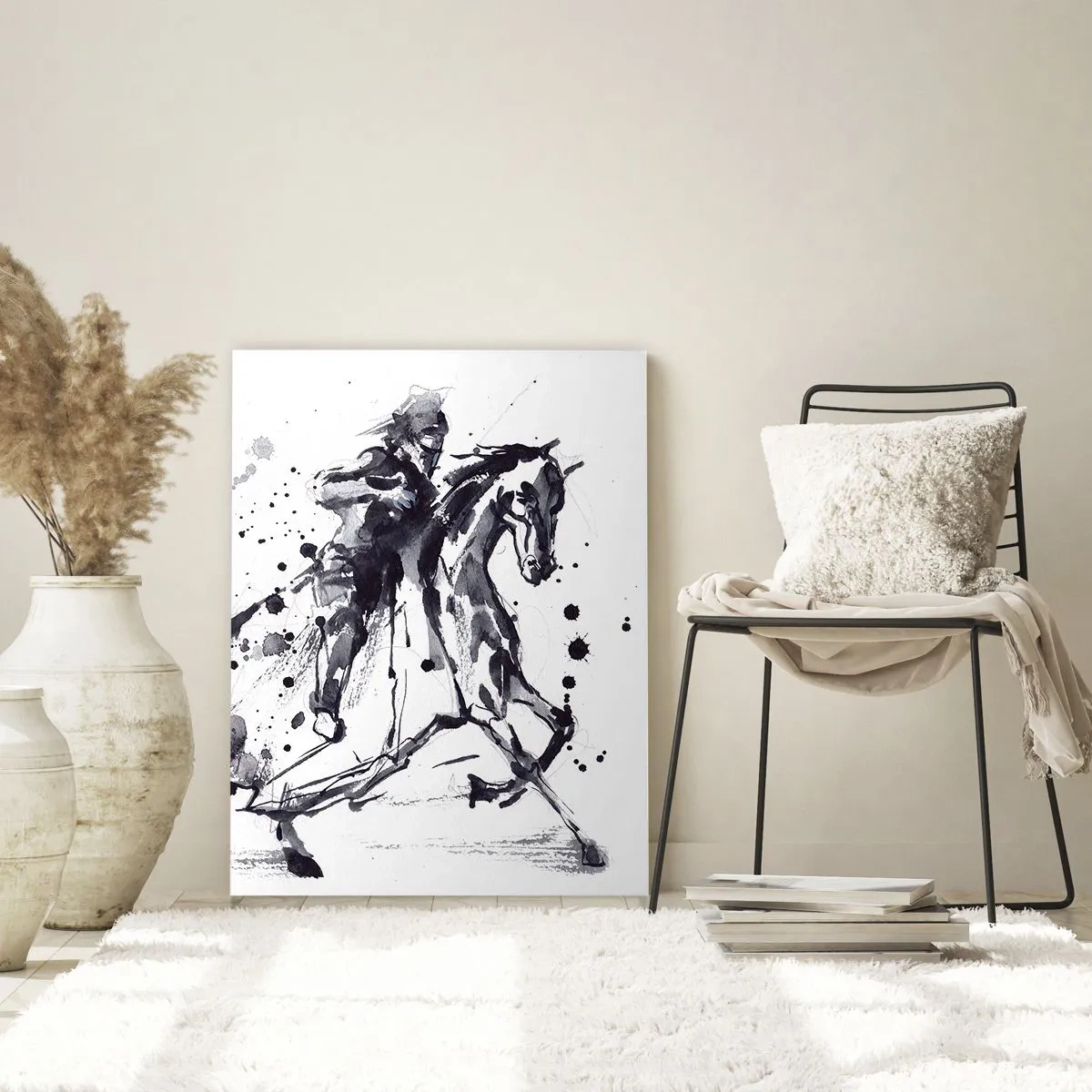 Tablou pe sticlă - Cavalerul negru - 80x120 cm