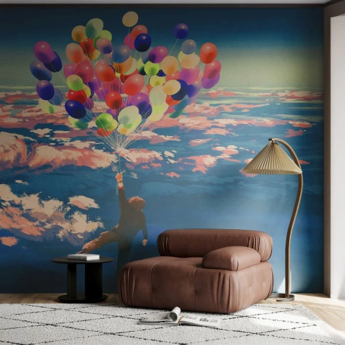 Tapet Premium Canvas - Un vis din copilărie devenit realitate - Pentru copii, Baloane colorate, Abstracția - 200x140 cm