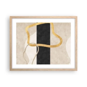Poster în ramă de stejar deschis - Forme înbuclite - 50x40 cm
